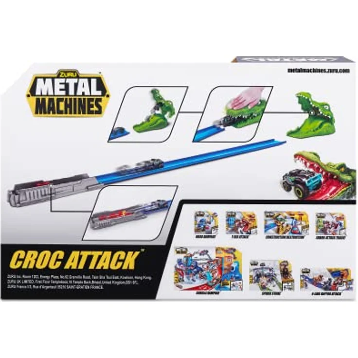 ZURU Metal Machines - Krokodil Rennbahn + Auto, aufregendes Rennspielzeug für Kinder ab 3 Jahren – Bild 3