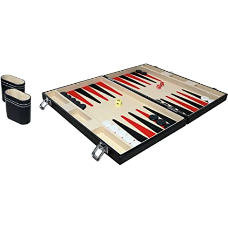 Noris 606101712 - Deluxe Backgammon, der Spieleklassiker im handlichen Koffer in edler Ausführung - auch für unterwegs geeignet, ab 8 Jahren – Bild 3