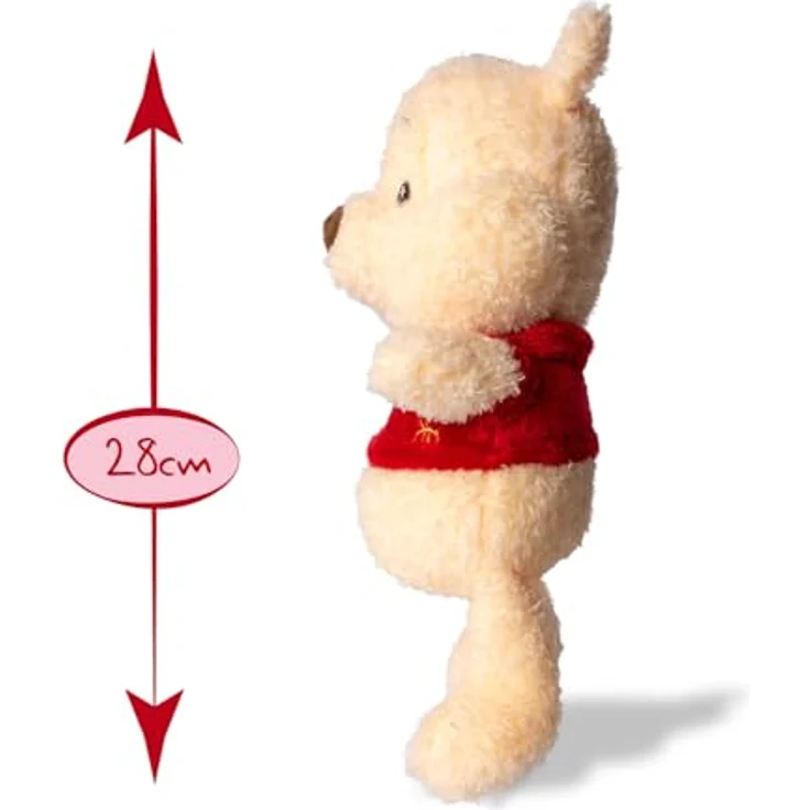 Simba Toys Disney Winnie Puuh Plüschfigur mit Beißhilfe, weiches Kuscheltier für Babys, rot – Bild 2