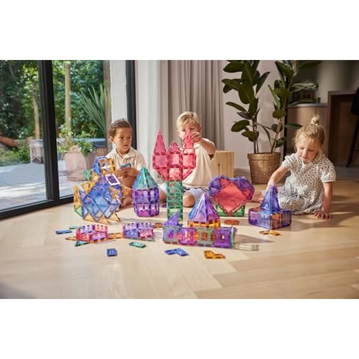 Cleverclixx Mega-Kreativ-Bausatz, Pastellfarben, 210 Teile, langlebiges Magnetspielzeug, erweiterbar, für Kinder ab 3 Jahren – Bild 4