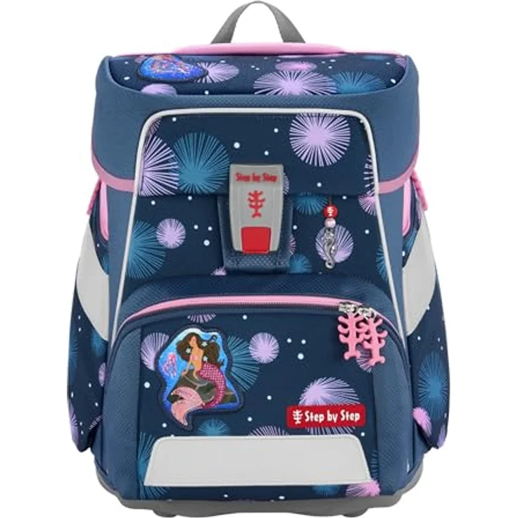 Step by Step Schulranzen-Set Space „Mermaid Delia“ 5-teilig, blau-rosa, ergonomischer Tornister mit Reflektoren, höhenverstellbar mit Hüftgurt für Mädchen ab der 1. Klasse, 20L – Bild 2