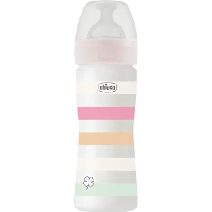 CHICCO BABYFLÄSCHCHEN WELL-BEING, 250ML, MITTLERER FLUSS, 2M+ SILIKON, WEISS – Bild 4