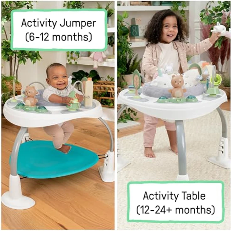 Ingenuity, Spring & Sprout, Aktivitätscenter 2-in-1, First Forest, Spielcentrum und Spieltisch mit Sprungkissen, Lichtern, Geräuschen und 11 interaktiven Aktivitäten, ab 6 monate – Bild 5
