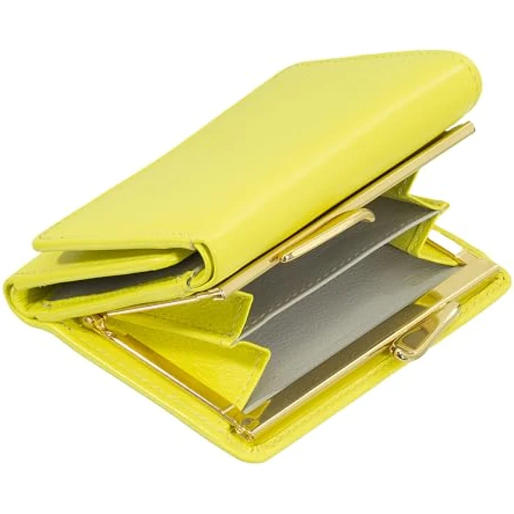 DuDu Corsica Geldbörse RFID Schutz aus 100% Leder, 11 cm, citrongelb – Bild 5