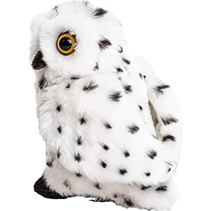 Uni-Toys Kuscheltier Schnee-Eule - 19 cm (Höhe) - Plüsch-Vogel - Lebensecht und zu 100 % recyceltes Füllmaterial – Bild 3