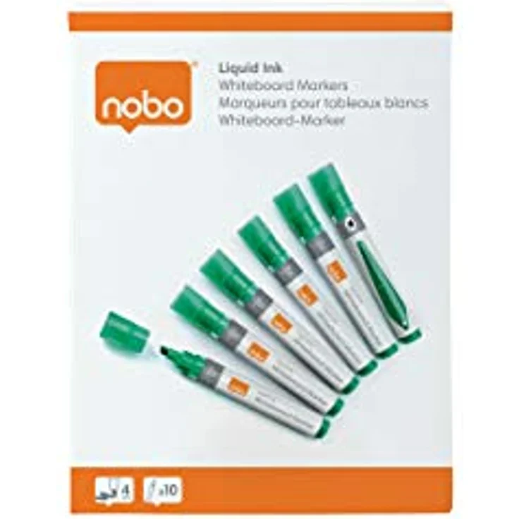 NOBO Liquid Ink Whiteboard Marker, Keilspitze, vegan, 4 mm Strichstärke, grün, VE=10 Stück – Bild 7