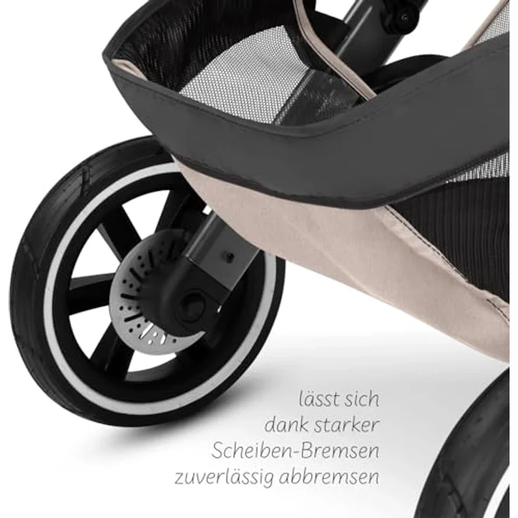 ABC Design Sportbuggy Salsa 5 Run, Kinderwagen mit Luftreifen und 5-Punkt-Gurtsystem, Camel – Bild 11