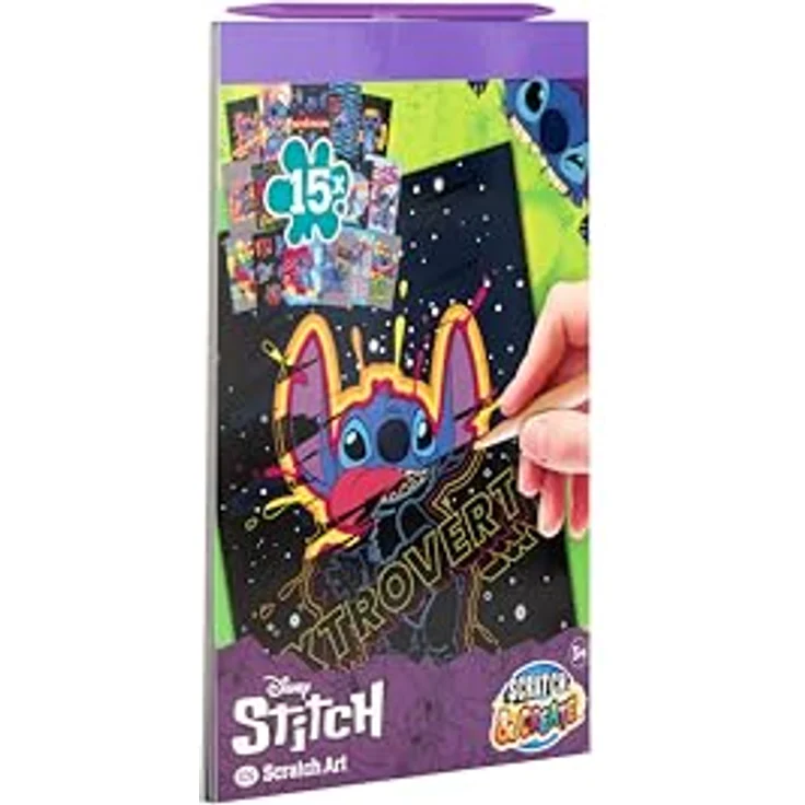 Canenco Kreativset Disney Stitch Kratzblock A5, Bastelset für kreative Projekte, nicht für Kinder unter 3 Jahren geeignet – Bild 5