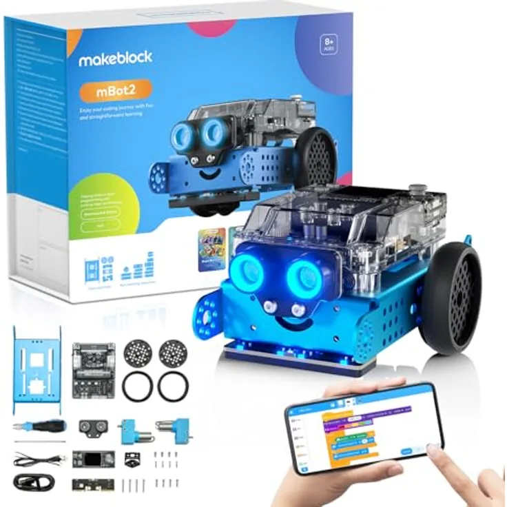 Makeblock mBot 2 Programmierbarer Roboter für Kinder, AI Roboter Spielzeug mit WiFi Fernbedienung, Intelligent STEM Bausatz, Scratch und Python kompatibel, Geschenk für Kinder ab 8 Jahren