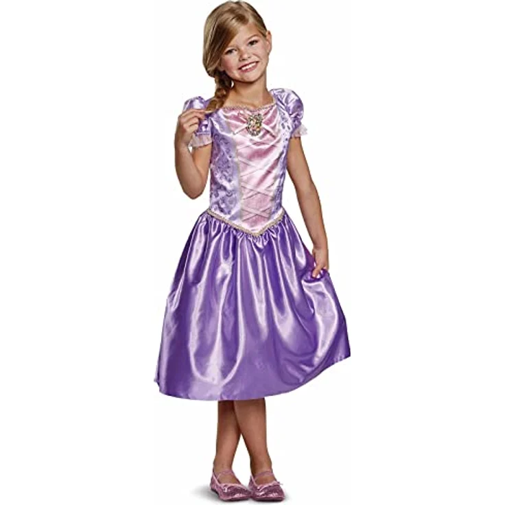Disney Official Classic Rapunzel Dress Up for Girls, Rapunzel Costume Kids Fancy Dress, Tangled Dress Up for Girls Outfit, Princess Costumes for Girls, Costumes for Girls M – Bild 1
