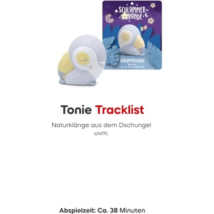 tonies Hörfigur Schlummerbande – Tukan, Einschlafhilfe mit Dschungel-Sounds, für Kinder ab 1 Jahr, Spielzeit ca. 120 Minuten – Bild 3