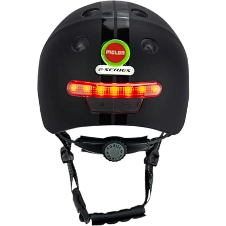Melon Fahrradhelm E-Series »Black Ice« für Damen & Herren | Cityhelm mit Front- und Rücklicht, Fidlock Magnetverschluss, Belüftungslöcher, individuelle Anpassung und integriertem Visier | schwarz – Bild 3