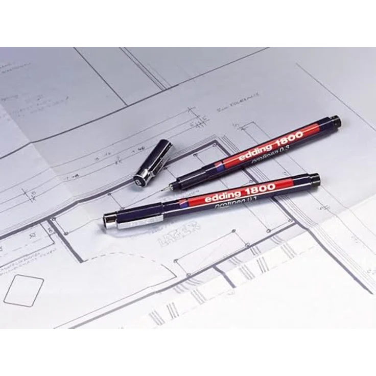Edding 1800 Profipen, Faserzeichner mit metallgefasster Spitze, schwarz, Strichstärke 0,25 mm – Bild 2