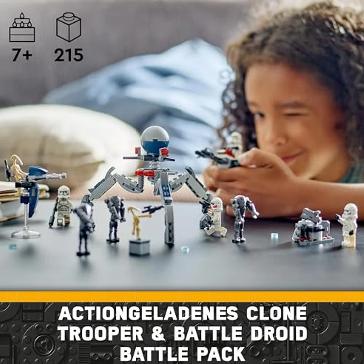 LEGO Star Wars Clone Trooper & Battle Droid Battle Pack, Spielzeug für Kinder mit baubarem Speeder Bike, Tri-Droiden-Figuren und Verteidigungsposten, Geschenk für Jungs und Mädchen ab 7 Jahren 75372 – Bild 2