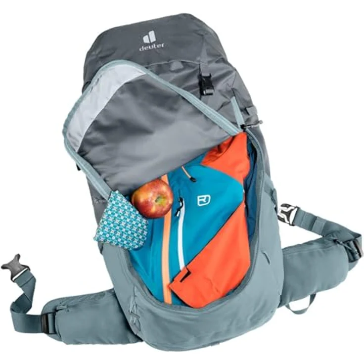 Deuter Futura Wanderrucksack, Aircomfort System, Active Comfort Fit, große Frontöffnung, grau – Bild 3