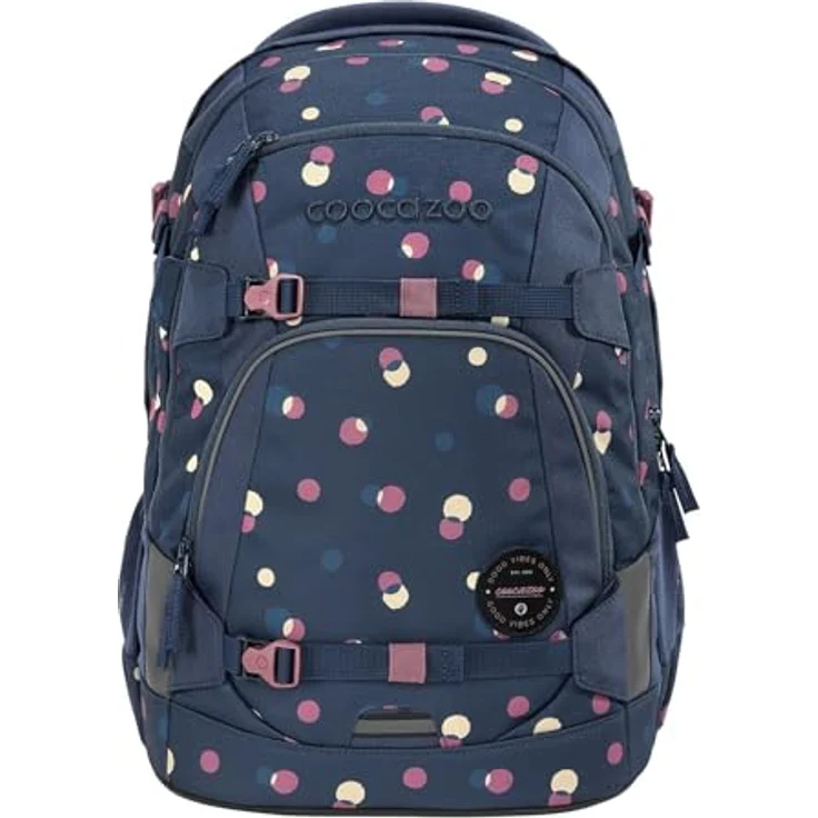 Coocazoo Schulrucksack-Set Mate „Bubble Dreams“, ergonomischer 30L Tornister, höhenverstellbar mit Hüftgurt, schwarz, inkl. Federmäppchen und Turnbeutel – Bild 2