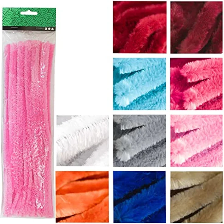 15 Pfeifenreiniger 15mm x 30cm Pfeifenputzer Biegeplüsch Chenilledraht Bastelchenille, Farbe:orange – Bild 4