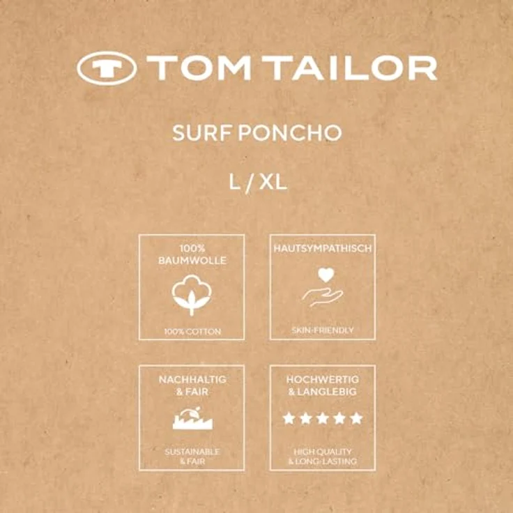 TOM TAILOR HOME Badeponcho COLOR BATH, Midilänge, Frottier, Kapuze mit Kordel, Bauchtasche, saugstark aus 100% Baumwolle, auch in Kindergrößen – Bild 6