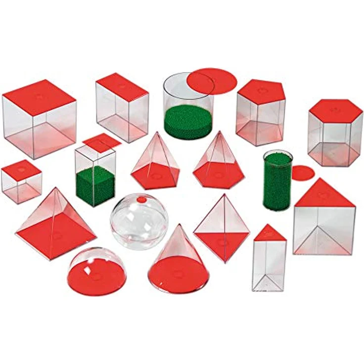 Betzold Lernspielzeug Füllkörper, 17 Stück – Geometrie-Körper aus Plexiglas, blau und rot, stabil und abnehmbar – Bild 2