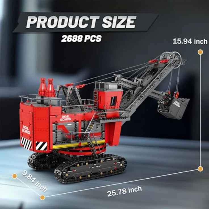Reobrix RC-Bagger-Bausteinset 22014, APP- und ferngesteuertes Konstruktionsspielzeug mit 2688 Teilen, 360° drehbare Kabine, ideal für Erwachsene und Kinder ab 14 Jahren – Bild 5