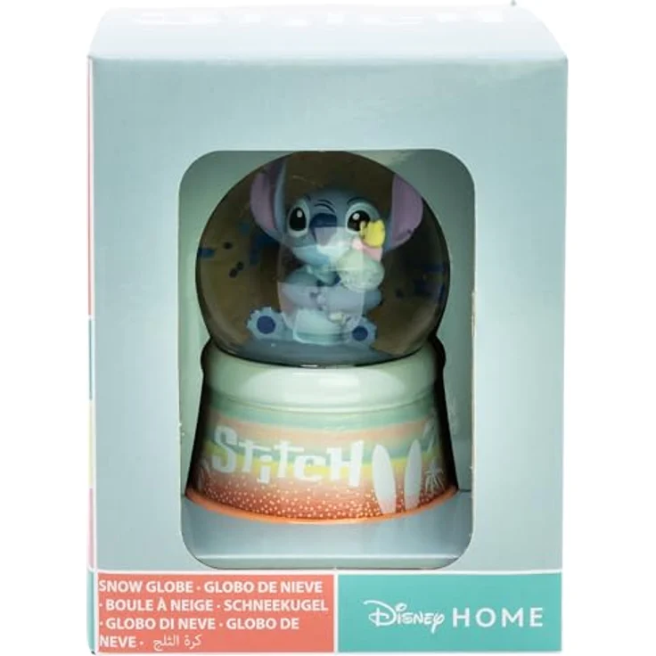 STOR Stitch Glas Schneekugel, Mehrfarbig, 9.5 × 7 × 7 cm in stabiler Geschenkbox – Bild 2