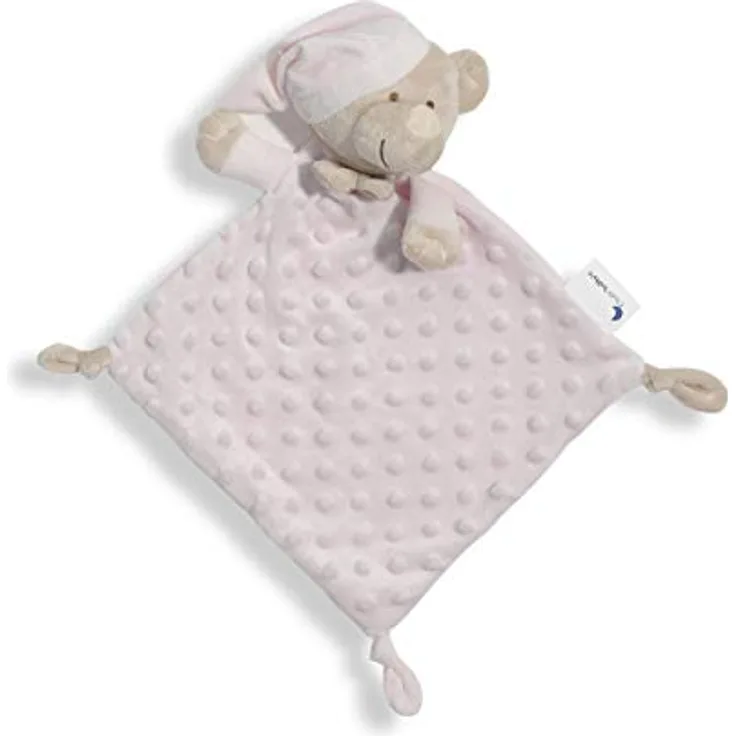 Interbaby DU003-02 Doudou Kuscheltier für Babys - Bear, rosa, 100 g