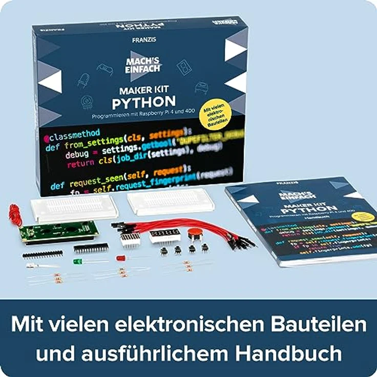 FRANZIS 67183 - Mach' s einfach, Maker Kit Python, für Raspberry Pi 4 ...