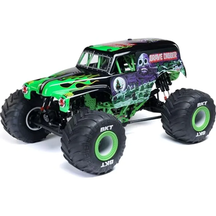 LOSI 1:8 LMT 2.0 Grave Digger 4X4 Monster Truck RTR, mit Wheelie Modus, Bürstenmotor, Grün, ohne Akku und Ladegerät