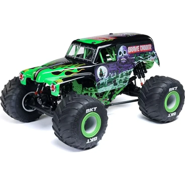 LOSI 1:8 LMT 2.0 Grave Digger 4X4 Monster Truck RTR, mit Wheelie Modus, Bürstenmotor, Grün, ohne Akku und Ladegerät – Bild 1