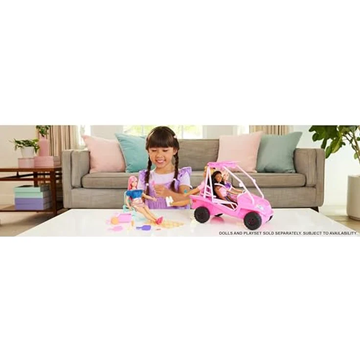Barbie Strand-Buggy, Barbie Mysteries: Mission Strand, pink, mit Zubehör für 4 Puppen – Bild 2