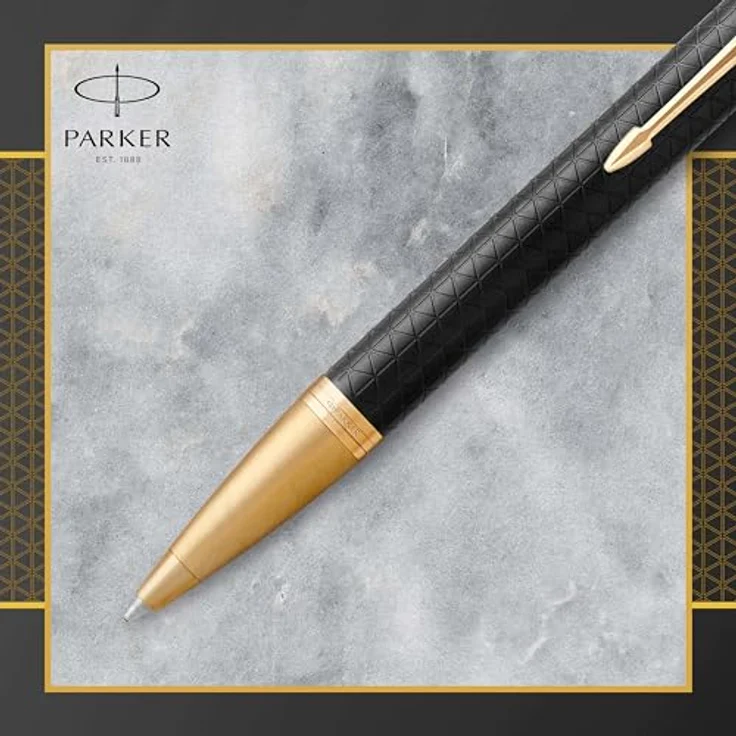 Parker Pen IM Premium, Schreibstift mit Edelstahlfeder, schwarz/gold – Bild 4