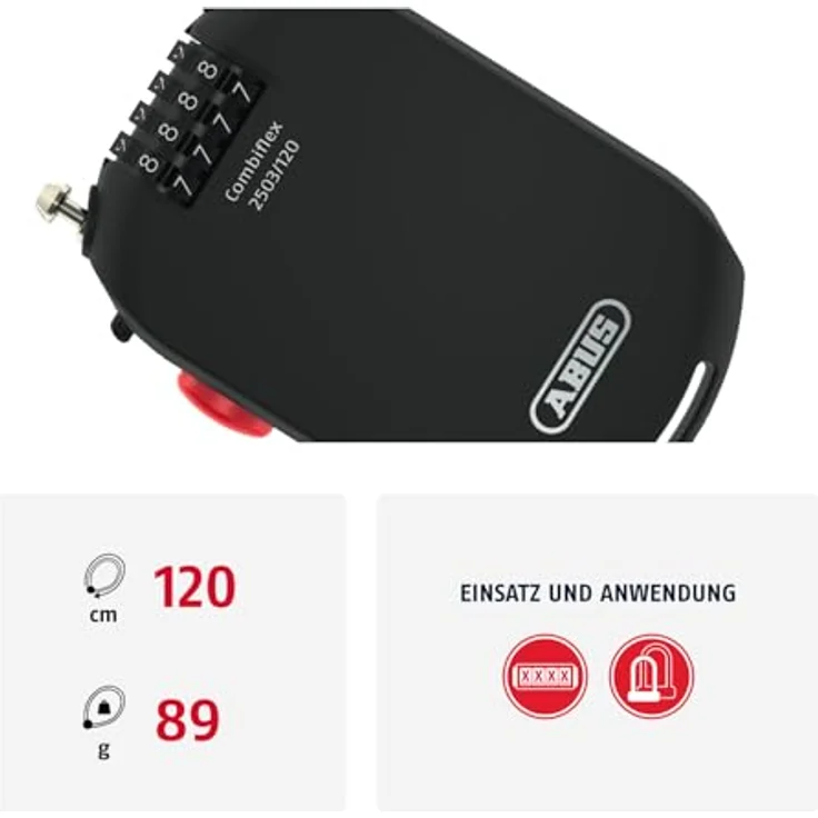 Abus Combiflex 2503/120 Kabelschloss. – Bild 3
