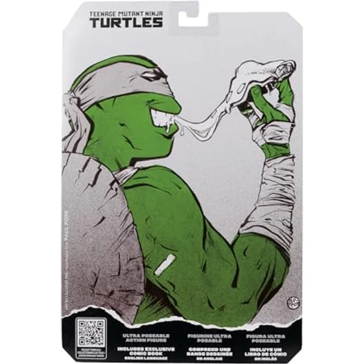 Teenage Mutant Ninja Turtles Page Punchers Actionfigur Michelangelo, Red Platinum Edition, 13 cm, Schwarz Weiß & Grün, mit Zubehör und Comic – Bild 13