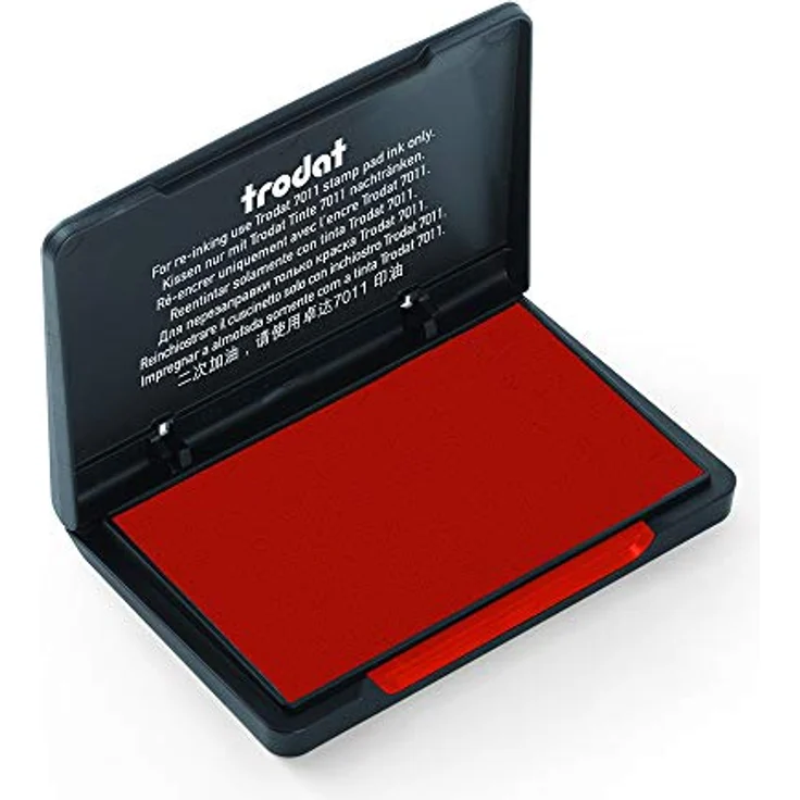trodat Stempelkissen rot, 9,0 x 5,0 cm, nachfüllbar für Polymer- und Gummistempel – Bild 3