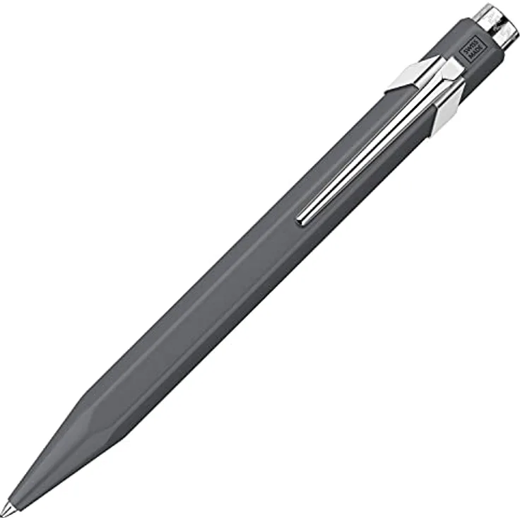 Caran d'Ache 849 Classic, Schreibstift mit Flüssigtinte, grau, sechseckiger Schaft, nachfüllbar und einziehbar
