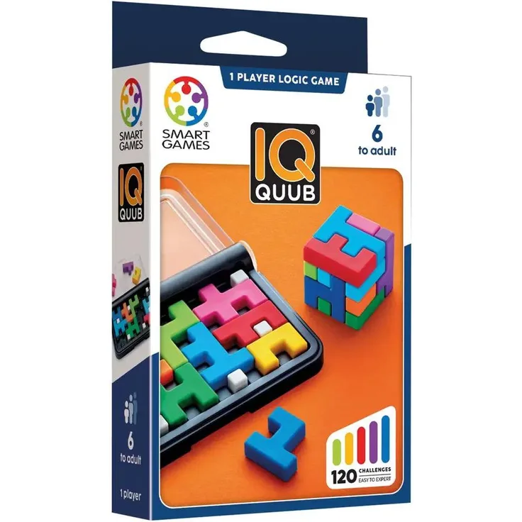 SMART Toys & Games SmartGames IQ Quub, 3D-Puzzle mit 30 Aufgaben, geeignet für Kinder ab 6 Jahren