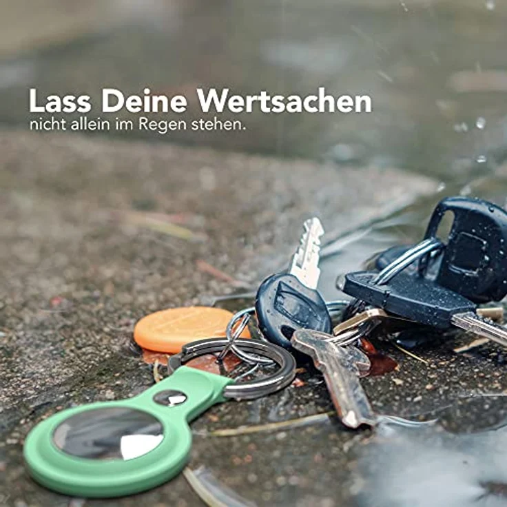 EAZY CASE Schlüsselanhänger Anhänger kompatibel mit Apple AirTag, Schutzhülle Airtags Hülle mit Silikon Schlaufe Tracker Case Grün – Bild 6