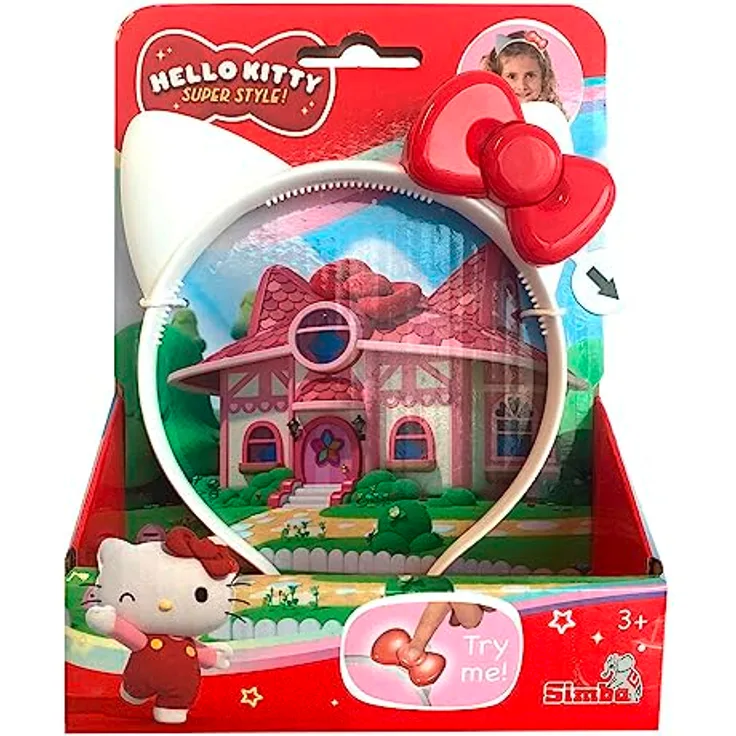 Simba 109280148 Hello Kitty Stirnreif, Haarreif, Haar Reif, mit Licht und Sound, 16cm, ab 3 Jahren