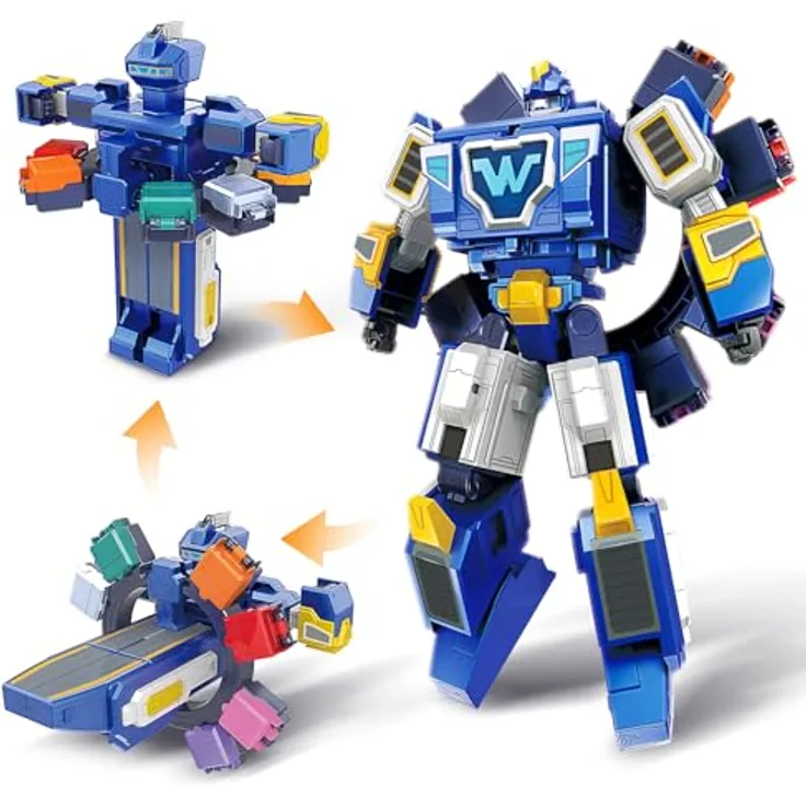 Super Wings 3-in-1 Transformable Robot, Verwandlungsspielzeug mit Jett und Dizzy, 27 cm groß, blau, für Jungen und Mädchen ab 3 Jahren