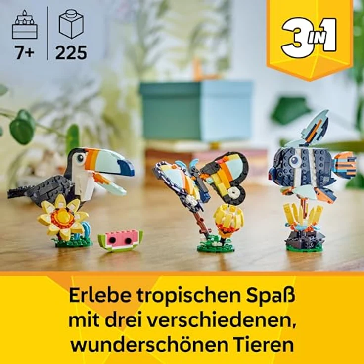 LEGO Creator 31173, 3-in-1 Baukasten mit 225 Teilen, Tropischer Tukan, geeignet ab 7 Jahren, 12 cm groß – Bild 2