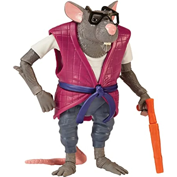 Teenage Mutant Ninja Turtles Splinter Basic Figure, authentische Sammlerfigur mit 10 Gelenken und Zubehör – Bild 2