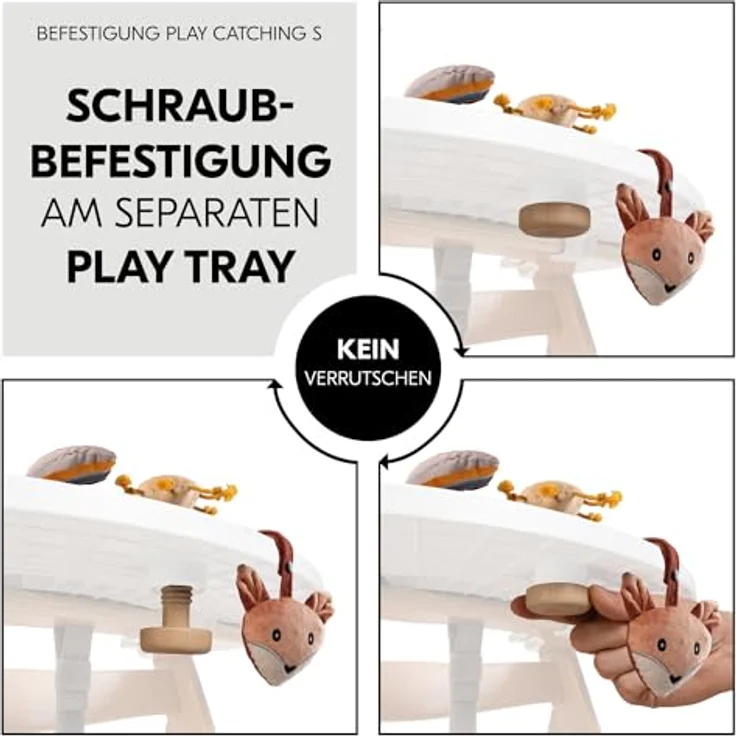 Hauck Greifspielzeug Play Catching S Fox, Aktivitätsring für Hochstühle mit süßen Spielelementen und sicherer Befestigung – Bild 6