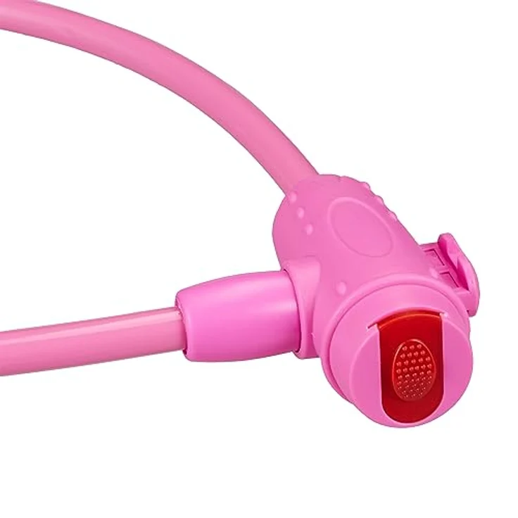 relaxdays Kabelschloss für Kinder, Fahrradschloss in Pink mit wetterfester Ummantelung, 70 cm Länge, inkl. 2 Schlüssel – Bild 6