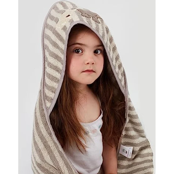 sei Design Dein Bio KAPUZENTUCH aus 100% Bio Baumwolle für Babys, Kapuzenbadetuch Kapuzenhandtuch für Neugeborene ab 0+ Monaten bis 5 Jahre 80x80 – Bild 2