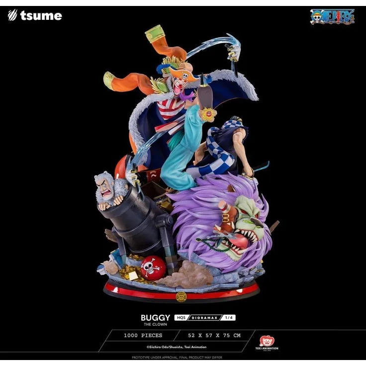 Tsume Art One Piece Buggy The Clown Figur, HQS Dioramax Statue im Maßstab 1/4 für Sammler