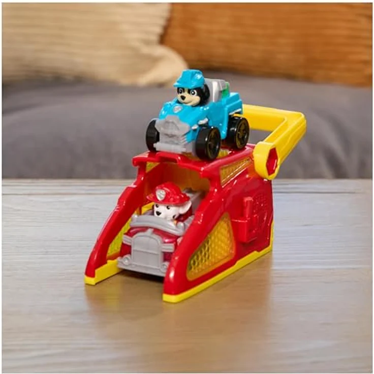 Nobrand Paw Patrol Pup Squad Launchers Marshall, 2er Pack Spielzeugautos mit Launcher und mini Fahrzeugen, ideal für Kinderhände – Bild 2