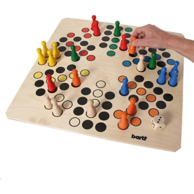 Bartl 108412 Brettspiel Ludo für 6 Personen groß aus Holz XXL Format 50cm x 50cm – Bild 3
