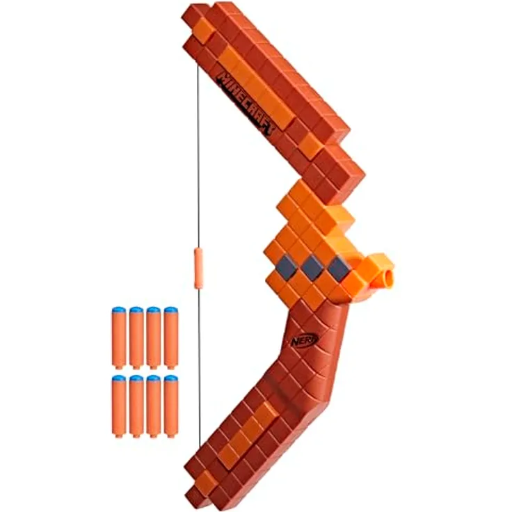NERF Nerf Minecraft Bogen Dart-Blaster, inkl. 8 Nerf N1 Darts, schnurgespannt für präzisen Abschuss