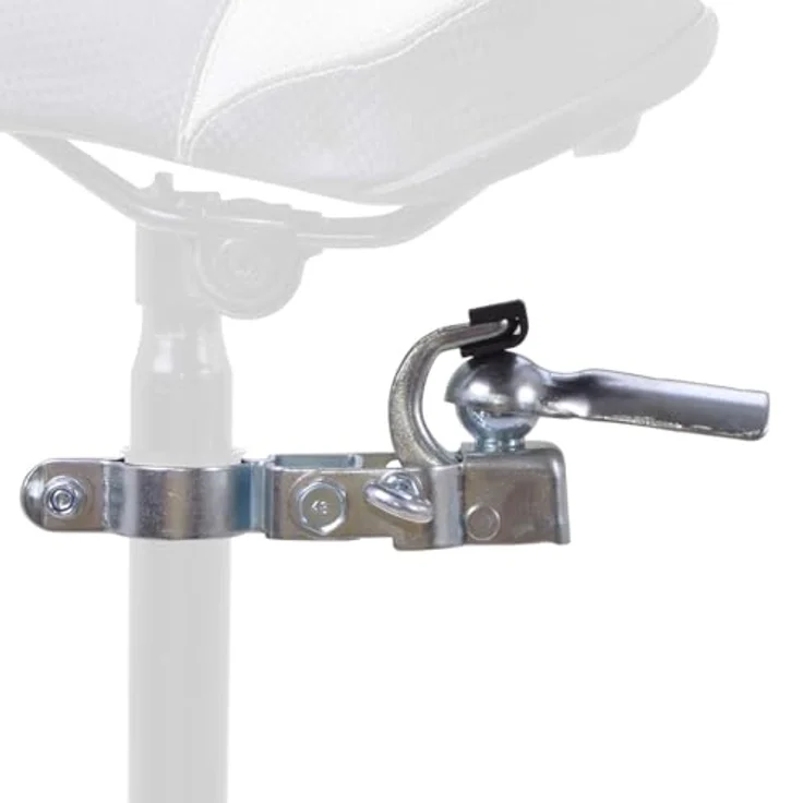 Filmer 46.909 Fahrrad Anhängerkupplung Maxi, Sattelrohrmontage für Sattelstützen 24-30 mm, 80 kg Tragkraft, silber – Bild 3