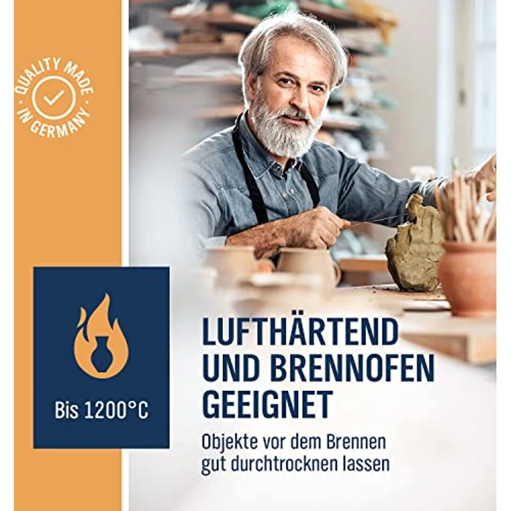 dynamic24 Modelliermasse Woldoclean, Töpfer-Tonmasse 10kg rot, lufttrocknend, feinschamottiert 0,5mm für kreative Projekte – Bild 3